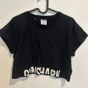 Gymshark cropped Black Tee with White Label